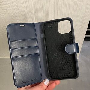 iPhone 13 Leather Waller Case - Navy